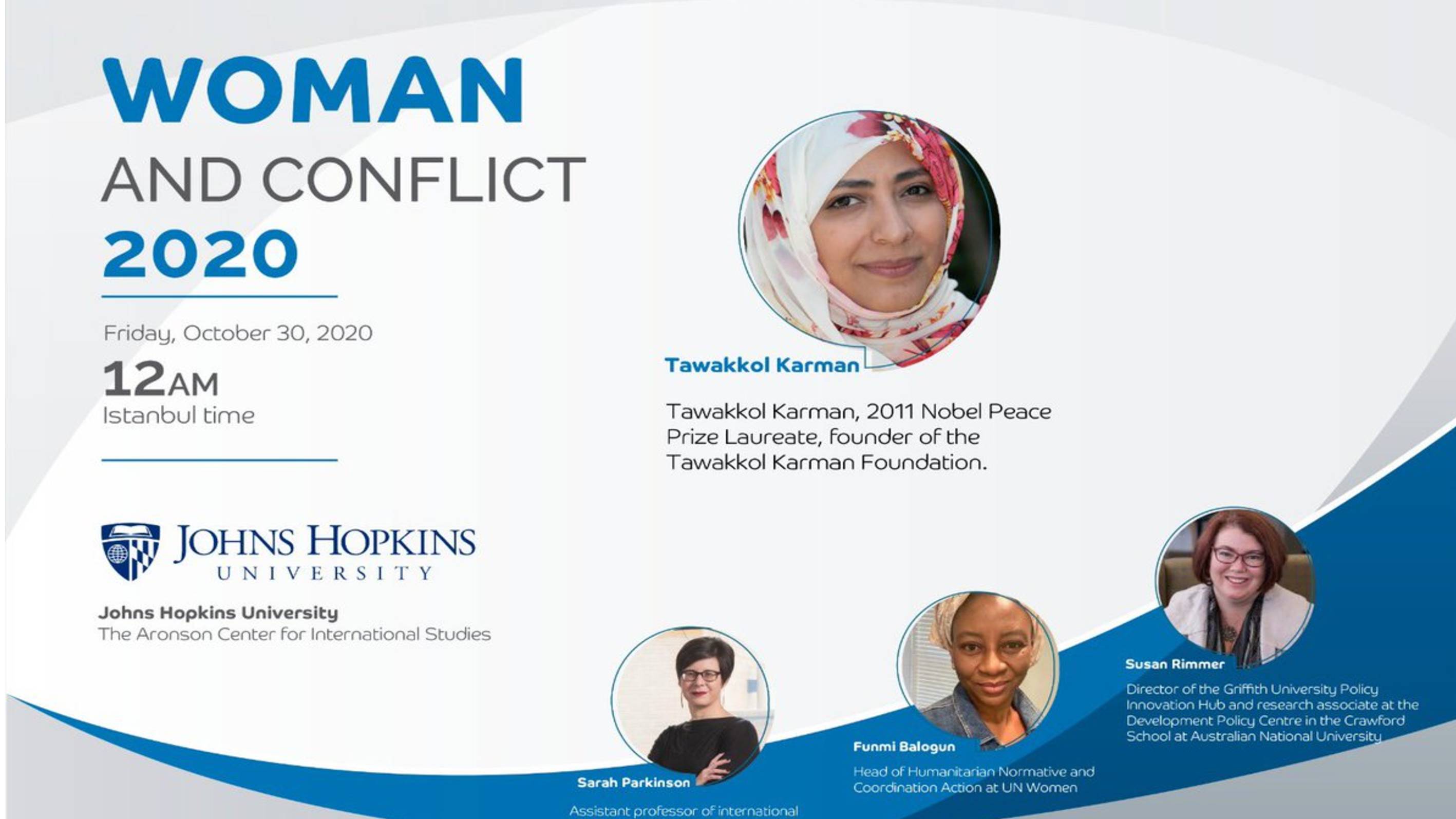 توكل كرمان في جلسة حوارية بجامعة اميركية: النساء الأكثر تضررا في مناطق النزاعات