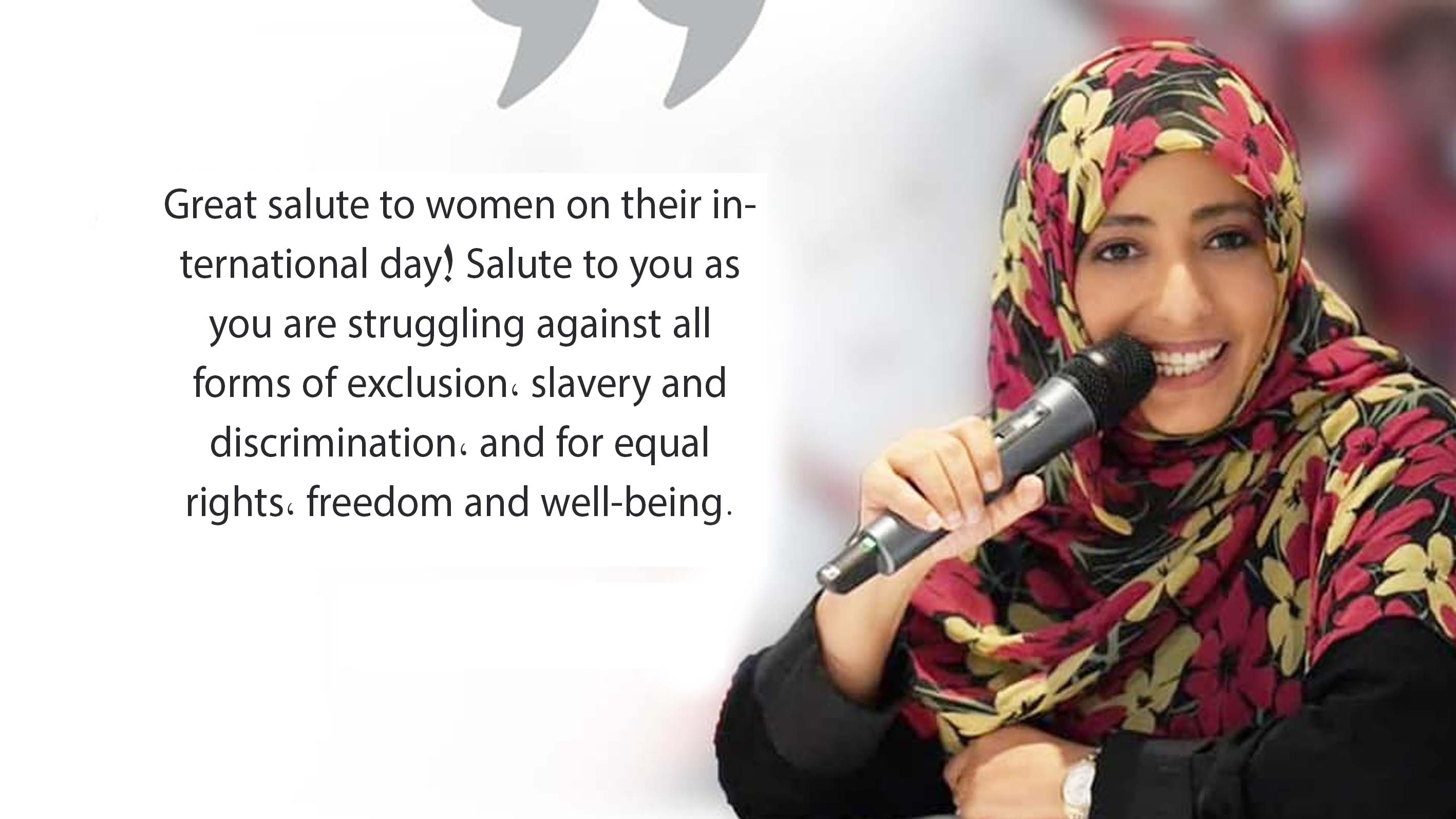 Tawakkol Karman salutes women on IWD
